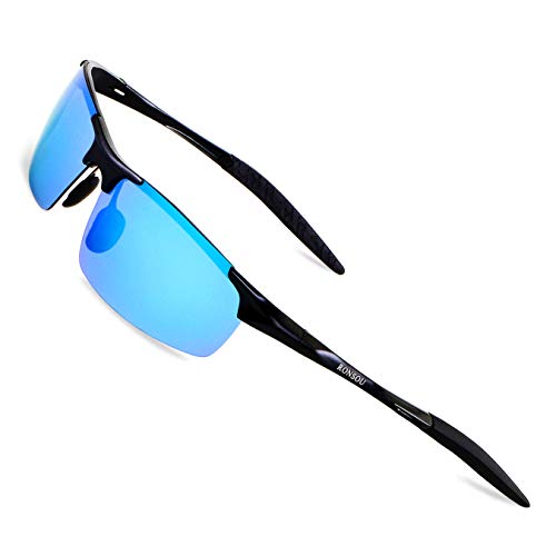 Image of RONSOU Mens Sunglasses Polarized Sport UV Protection Ultralight Al Mg Sunglasses for Men Fishing Driving Golf