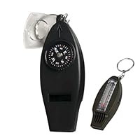 GHPKOTW 1 Stück Survival Whistle, 4 In 1 Multifunktionspfeife Mit Kompass, Thermometer Und Lupe, Super Laute Sicherheitspfeife Für Outdoor, Wandern, Camping Und Notfall