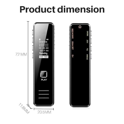 Image of DDLC Digital Voice Recorder with 32 GB Micro SD Card Included Professional Audio Recorder MP 3 Player TF Card Dictaphone Record Microphone Sound Recording Device