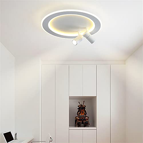 Plafonnier LED moderne blanc à gradation continue avec 2 spots orientables pour salon - 3