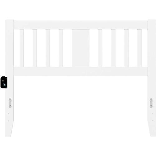 Pemberly Row Full Spindle Headboard With Usb Turbo Charger In White #TOP2