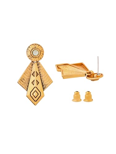 Image of Yellow Chimes Jewellery Set for Women | Gold Plated Chain Necklace Set for Girls | Fashion Golden Studded Stone Jewellery Set | Birthday Anniversary Gift for Women Wife