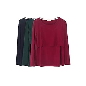 Smallshow Nursing Tops Women’s Maternity Long Sleeve Breastfeeding Shirts