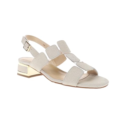VANELi Womens Hatty T-Strap Metallic Casual Sandals Casual Low Heel 1-2" - Off White2