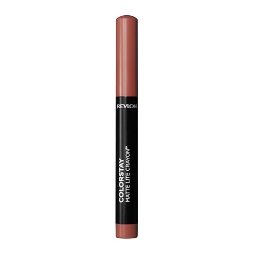 REVLON ColorStay Matte Lite Crayon Lipstick with Built-in Sharpener, Smudge-proof, Water-Resistant Non-Drying Lipcolor, 002 Clear The Air, 0.049 oz
