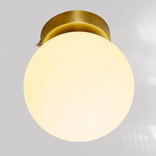 Mahganya Corded Electric, Metal Ceiling Pendent Light, Wall lamp (CL Doom White, Without Bulb) Golden