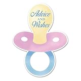 Cute Blue and Pink Advice and Wishes Cards 50 Set Baby Nipple Shaped Baby Shower Party Supplies Favors for the Parents, Double-Sided 5 x 7