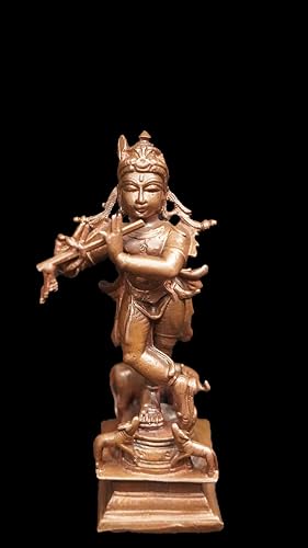 Image of Copper Krishna Idol 3.7 in | 185g