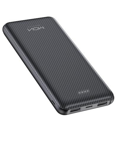Power Bank Portable Charger 10000mAh Battery Pack, Slim Powerbank with 5V 3A USB-C In/Out, Compatible with iPhone 17 16 15 14 13, Galaxy S25 S24 S23 S22, Google, Pixel, Tablets and More (Black)