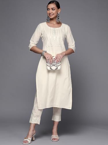 Image of Libas Womens Yoke Design Cotton Straight Kurta for Women Suit