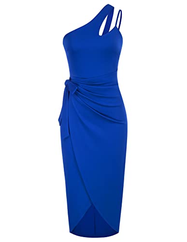 GRACE KARIN Damen Abendkleid mit One Shoulder Elegant Knielang Slim Fit...