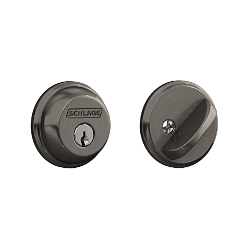 Image of Schlage Single Cylinder Front Door Deadbolt, Antique Pewter