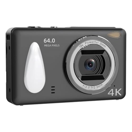 Caméscope numérique 4K HD noir avec écran 2,4 pouces IPS et fonction automatique