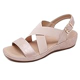 Diese Plateau-Sandalen zeigen eine raffinierte Silhouette und sind mit breiten Bändern, trägerlosen Schnallenverschlüssen, Nieten und Canvas-Schuhen verziert. Die leichte Innensohle und die perfekte Neigungskurve sorgen für maximalen Komfort. Synthetische Zickzack-Außensohle, verstellbare Knöchelschnalle können Ihren Knöchel fest umschließen, um ein Verrutschen zu verhindern.