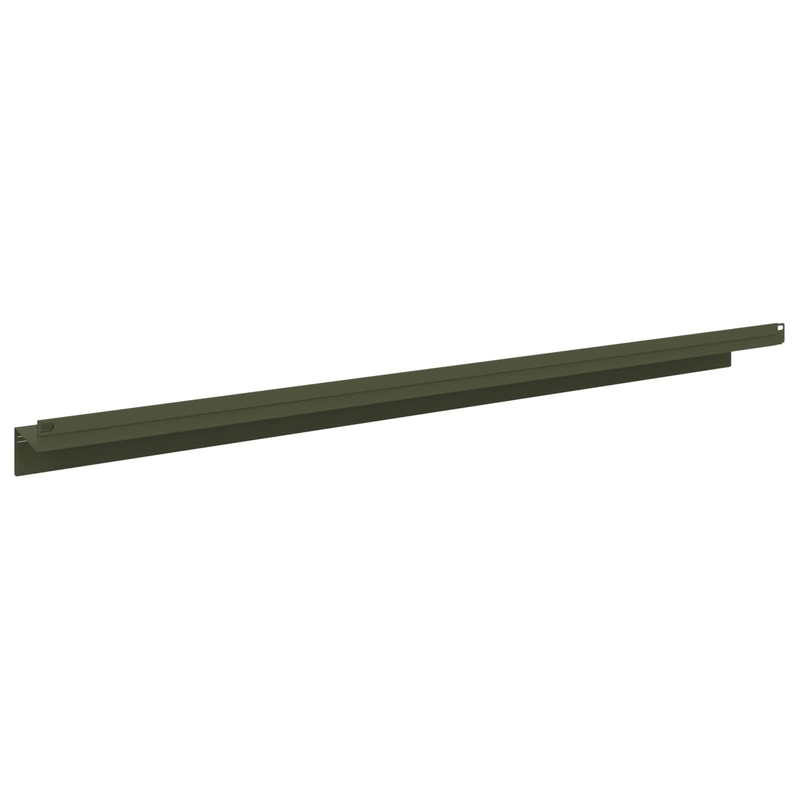 Lot de 10 bordures de gazon 100 x 10 x 8 cm en acier vert olive