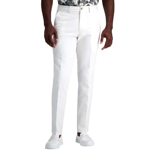 Kenneth Cole REACTION Men's Slim Fit Casual Linen Chino Pant, White