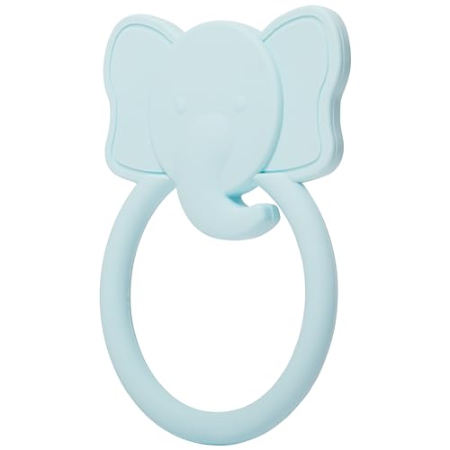 Image of C.R. Gibson 100% Food Grade Silicone Elephant Baby Teether for Infants, 2.75 inch x 4.25 inch, Multicolor | 100% food-grade, Easy-grip ring, Raised texture, Lightweight, Supports sensory exploration