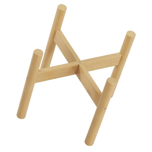 BESTonZON 竹製フラワーポットスタンド クロス構造で安定耐久 室内ベランダ用省スペース植物台 観葉植物や鉢植えディスプレイに