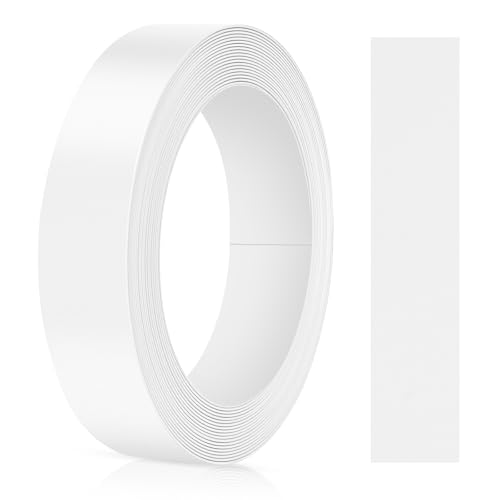 NUTKIT Kantenumleimer Selbstklebend Melaminkanten-Band Selbstklebend Kantenumleimer Aufbügelbare Möbelkanten-Band Melamin Kantenband Furnier für Regalbretter/Holzplatten(Weiß 18 mm x 5 m)