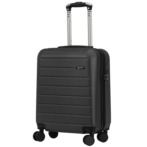 Rocklands® Lightweight 4 Wheel Hard Shell Luggage Suitcase Rynair Cabin Travel Bag 55x40x20cm -...