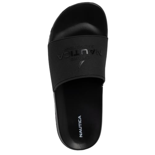 Image of Nautica Men's Open Toe Slide Sandals - Comfortable Indoor & Outdoor Shower Slippers