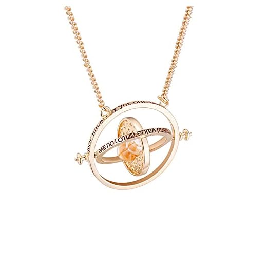 ysister Collar Harry Potter, Harry Potter Time Theme Spins, Giratiempo 360 grados, Colgante con reloj de arena, Time Turner Granger, Time Turner Collar Mágico, Colgante Harry Potter niña
