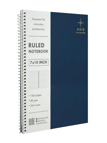 Image of DOODLE B5 Spiral Notebook Set of 3 | 7 x 10 Inch Large Ruled Notebooks | 160 Lined Pages, 80 GSM Thick Paper | Soft Cover Journal for Study, Office, Work & Note Taking (AXIS)