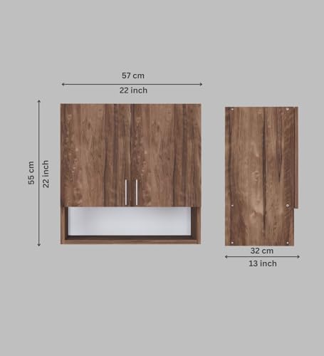 Image of SPECIALITY PANELS 2 Door Modular Wall Mounted Kitchen Cabinet with Organizer Shelf Space Saving Storage Unit Engineered Wood Cupboard for Kitchen Living Room Utility Organizer Furniture | DIY Assembly