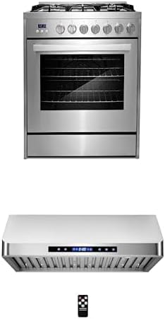 Cosmo 2-Piece Kitchen Package, 30" Gas Range & Undercabinet Range Hood