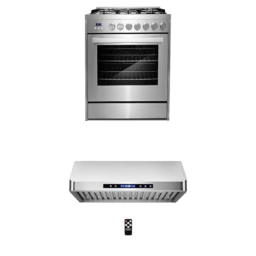 Cosmo 2-Piece Kitchen Package, 30" Gas Range & Undercabinet Range Hood