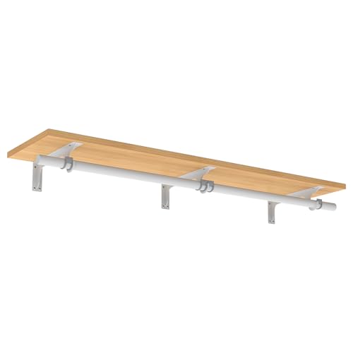 Mounted Closet Systems with Removable Shelves & Hanging Rods - Solid Wood Wall-Mounted Wardrobe Organizer for Bedroom, Walk-in Closet, 47.2in Space Saving Closet Storage System(1 Pack) - Image 4