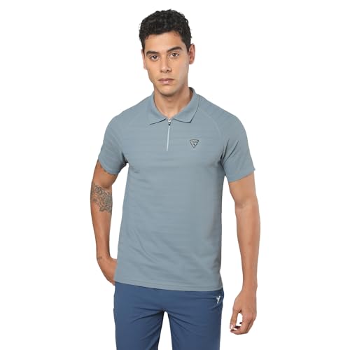 Image of TECHNOSPORT Men's Polyester Slim Fit Polo T-Shirt - (P691 P) Pack of 1
