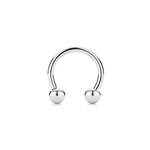 Tata Gisèle Piercing Anneau Multi-Usages en Acier Chirurgical 316L - Fer à Cheval Acier Argenté - Diamètre de 8 à 14 mm - (12)