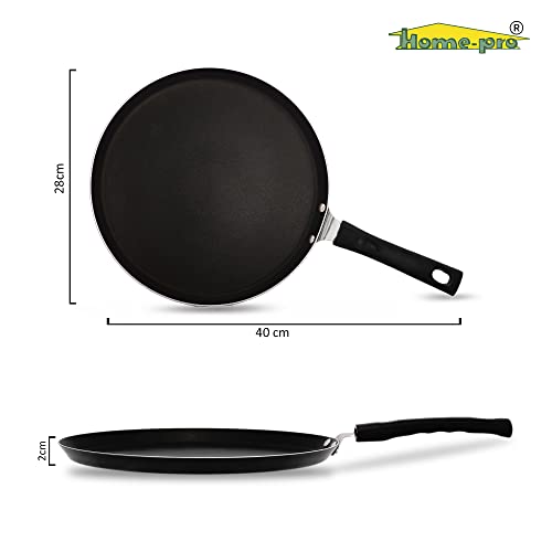 Image of Home-Pro - Grill Pan, Dosa Tawa Black & Appam Blue | Non Stick Combos | Pot Pan Set | Aluminium Set | Bakelite Handle | Combo Pack of 3