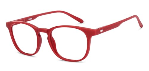 Image of HUSTLR Lenskart | Zero Power Bluecut & Antiglare Computer Eyeglasses | Full Rim Square Shape | As Seen On Shark Tank | For Men & Women | Large | LB E14058-XW