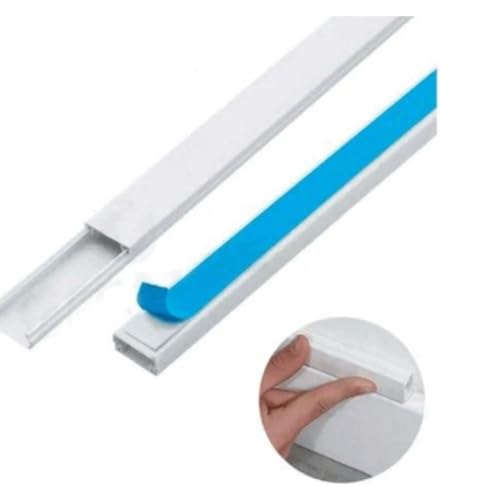 CANALETA 20 x10x1000mm BRANCA 1 METRO COM FITA ADESIVA ENERBRAS VARA COM 1 METRO PVC COBERTURA DE FI