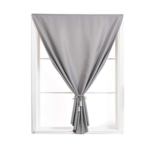 HWJ Velcro Cortinas Gratuito de perforación Instalación Dormitorio del apagón Cortinas de Tela de la Puerta Adhesivas Velcro Cortinas (Color : Gray, Size : 1.5×2M)