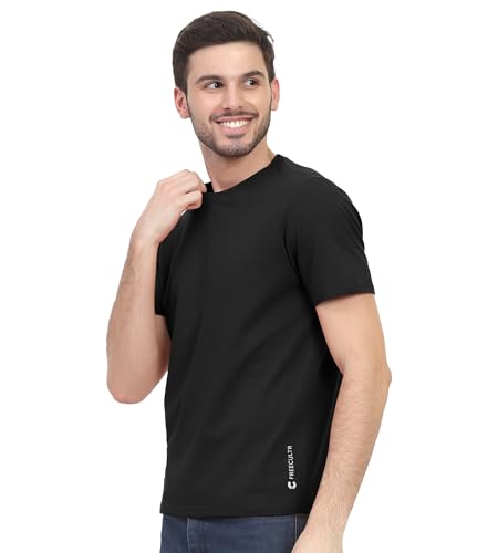 Image of Freecultr Truly Classic Organic Men's Cotton T-Shirt | Solid Round Neck Half Sleeve | Plain Stylish t Shirts | Regular Fit | Casual Comfortable T Shirt for Man