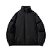 Men's Fall Winter Parka Stand Collar Wind-Proof Cotton-Padded Jacket Casual Thick Warm Coat Trendy All-Match