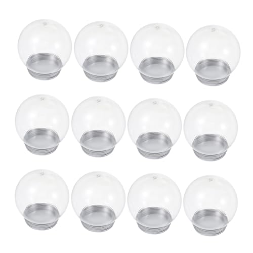 12 Bolas de Nieve Plásticas Transparentes con Tapas de Rosca para Manualidades DIY 2