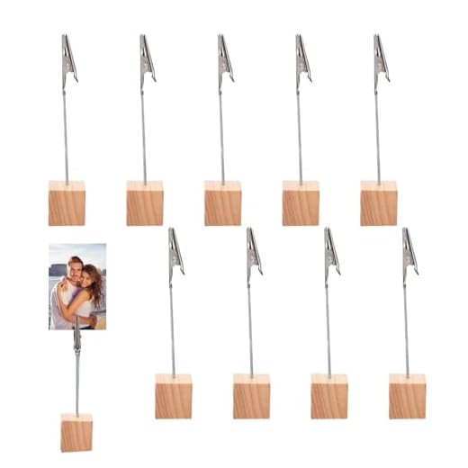10 Stück Tischkartenhalter,Fotohalter mit Klammern,Kartenständer,Kartenhalter Tisch,Postkartenhalter Holz Fotoständer,Fotoaufsteller,Memo Clip Halter Ständer Zettelhalter für Hausdekoration,Hochzeits