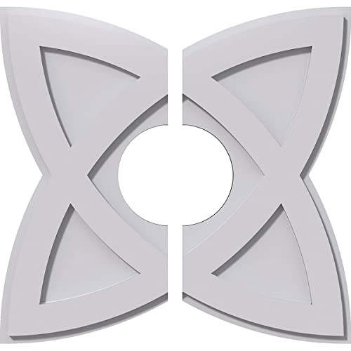 Ekena Millwork CMP20CM2-06000 Cosmo Architectural Grade PVC Contemporary, Two Piece Urethane Ceiling Medallions 20"OD x 6"ID x 7 1/2"C x 1"P