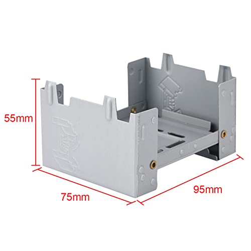 Image of SolUptanisu Ultralight Folding Pocket Stove, 95 x 75mm Solid Fuel Outdoor Army Camping Folding Portable Pocket Stove Burner for Wood Burning Camping