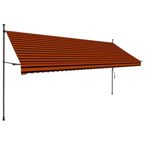 Auvent rétractable de 400 cm en polyester PU robuste durable - 4