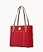 Dooney & Bourke Women's Small Lexington Tote in Pebble Grain Leather, Handbag with Long Leather Shoulder Straps, Red