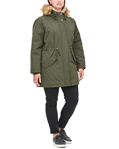 Levi's Women's Faux Fur Lined Hooded Parka Jacket (Standard And Plus Size), Olive, Small #TOP3