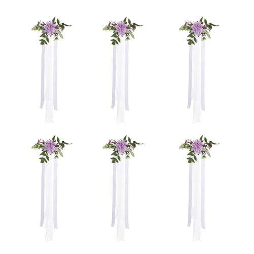Décoration florale pour chaise de mariage et d'allée - Fleur artificielle de cérémonie