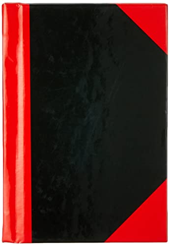 Idena 10098 - Kladde DIN A7, 96 Blatt, 70 g/m², kariert, fester Einband, rot/schwarz, 1 Stück