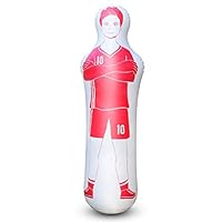 SUNSHINEMALL Inflatable Football Dummy Goalkeeper Air Mannequin Free Kick Defender Wall Football Practice Tumbler for Dribbling Wall Passing Drills (Red)