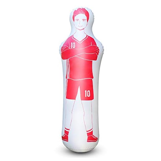 SUNSHINEMALL Inflatable Soccer Dummy Goalkeepr Air Mannequin Free Kick Defender Wall Football Practice Tumbler for Dribbling Wall Passing Drills(40x160cm)